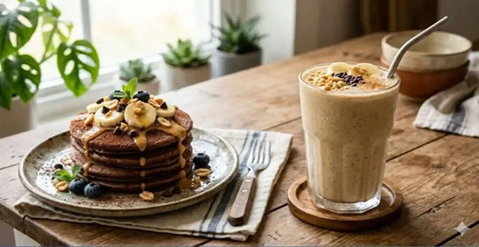 Delicious Breakfast Ideas for Kids: Chocolate Pancakes and Banana-Peanut Butter Smoothie