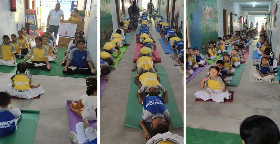 Celebrating International Yoga Day at Rainbow English Senior Secondary School