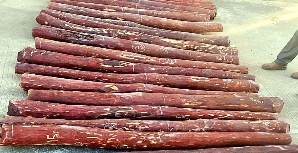 Karnataka Police Seize Red Sandalwood Worth ₹1.75 Crore in Smuggling Bust