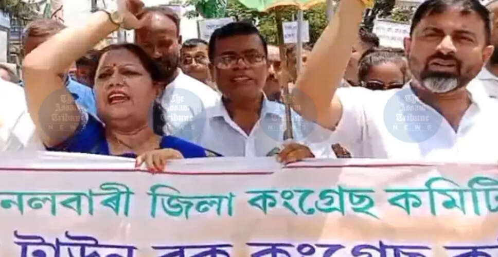Congress Protests in Nalbari Over Allegations Against Minister Jayanta Mallabaruah