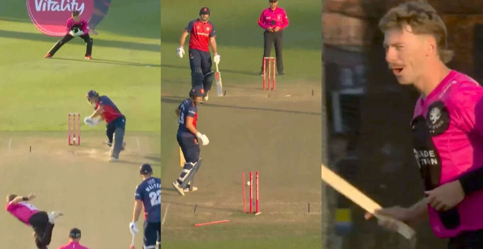 Riley Meredith's Stunning Delivery Breaks Stump in Somerset's Victory Over Essex