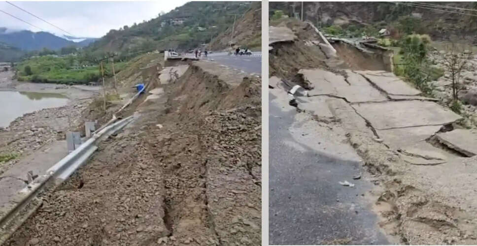 Near Catastrophe Averted on Chandigarh-Manali Highway Due to Retaining Wall Collapse
