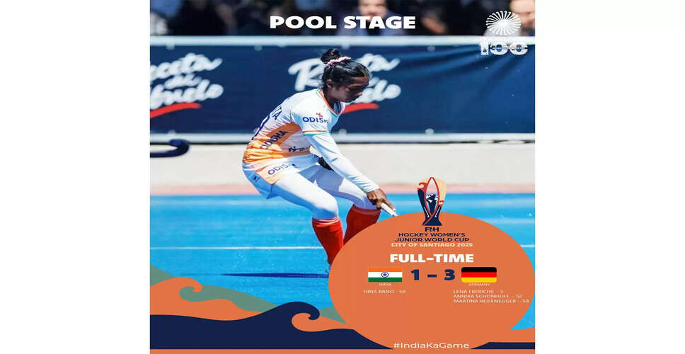 Indian Junior Women's Hockey Team Falls to Germany in World Cup Match