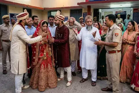Chaos Erupts as Two Grooms Arrive for One Bride in Amroha