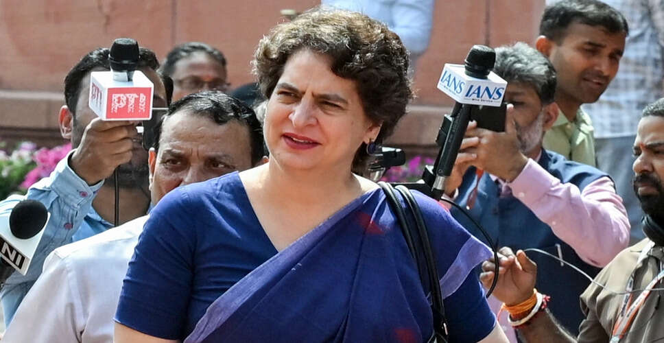 Priyanka Gandhi Calls for Parliamentary Discussion on Middle East Crisis and Rising LPG Prices