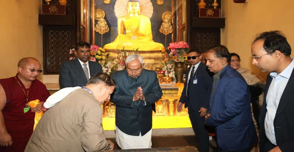 Bihar Chief Minister Nitish Kumar Prays for Peace and Development at Mahabodhi Temple