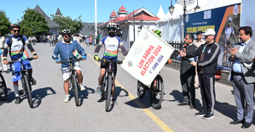 Cycling expedition to world’s highest polling station Tashigang flagged off to create voter awareness in Himachal