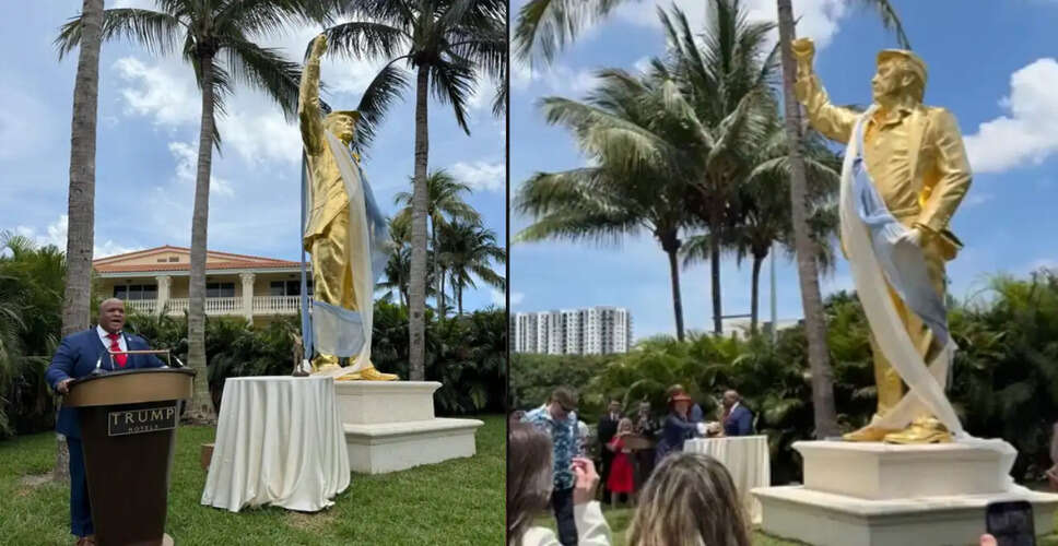 Massive Golden Statue of Donald Trump Unveiled at Doral Golf Course