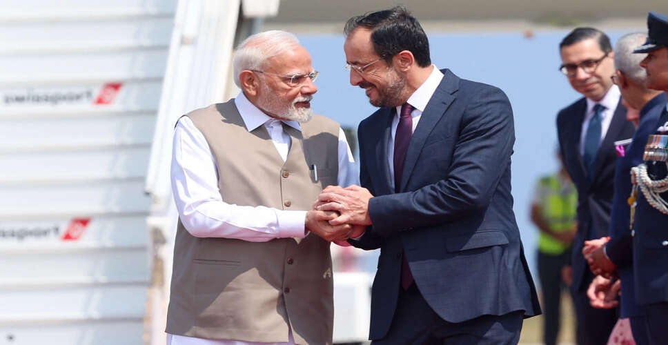 Prime Minister Modi Embarks on Historic Visit to Cyprus to Strengthen Bilateral Ties