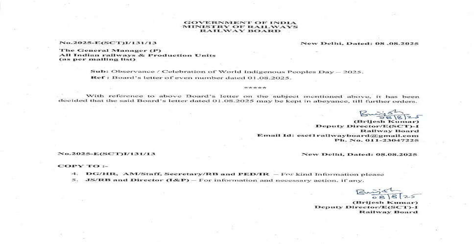 Indian Railways Cancels World Tribal Day Celebration, Sparks Outrage Among Tribal Communities