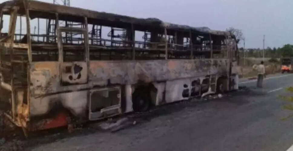 Passengers Escape Unharmed as Bus Catches Fire in Andhra Pradesh