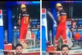 Frustrated Virat Kohli takes his anger out on a chair during SRH-RCB IPL match