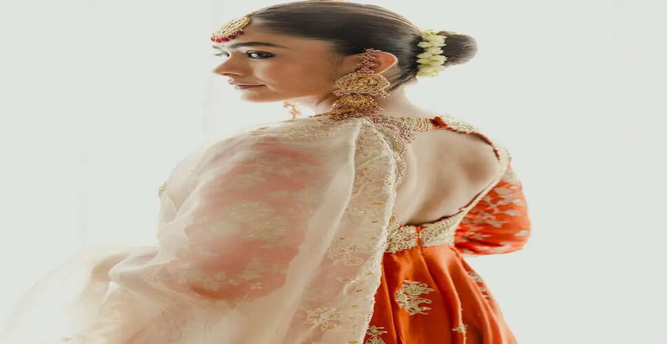 Mrunal Thakur Dazzles in Red Anarkali Suit on Instagram