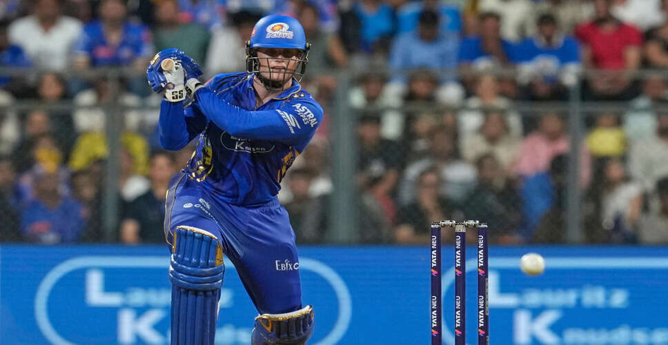 Ryan Rickelton Shatters Records with Fastest Century for Mumbai Indians in IPL 2026