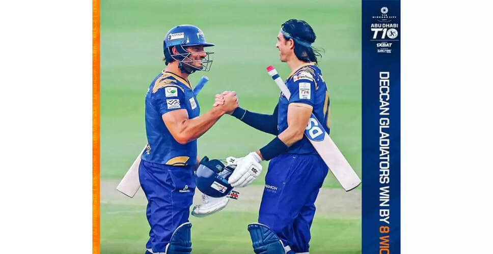 Deccan Gladiators and Quetta Qavalry Shine in Abu Dhabi T10 Matches
