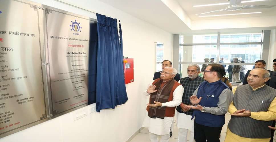 Haryana CM inaugurates Shri Vishwakarma Skill University campus