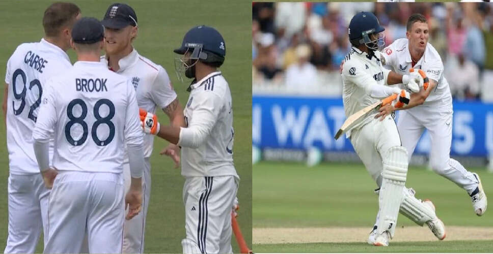 Intense Clash Between Ravindra Jadeja and Brydon Carse During Test Match