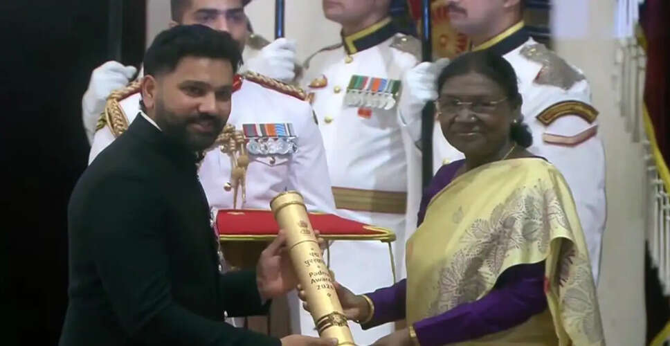 Rohit Sharma Receives Padma Shri on 19th Anniversary of India Debut