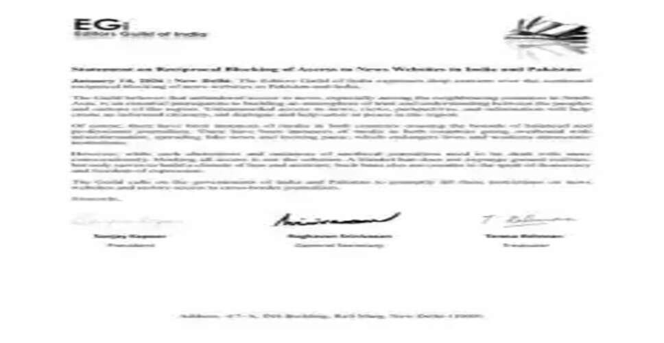 Editors Guild Appeals to India and Pakistan: Time to Lift News Website Restrictions!