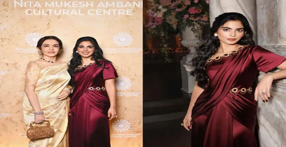 Isha Ambani Dazzles at Venice Art Exhibition with Stunning Saree Gown