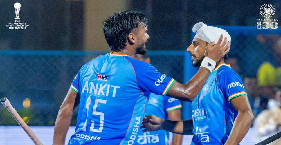 Indian Junior Men's Hockey Team Advances to Quarterfinals with Dominant Victory