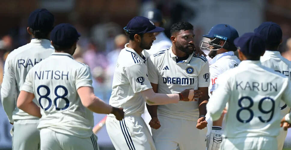 Mohammed Siraj Penalized for Aggressive Celebration in Test Match