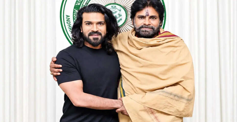 Ram Charan and Pawan Kalyan Unite in Mangalagiri: A Memorable Evening for Mega Fans