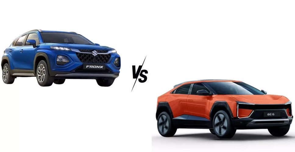 Comparative Review: Mahindra BE 6 vs Maruti Suzuki Fronx SUVs
