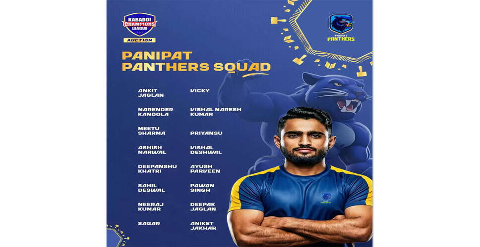 Panipat Panthers Assemble a Dynamic Squad for Kabaddi Champions League