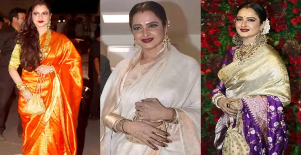 Emulating Rekha's Timeless Sari Style: A Guide to Elegance