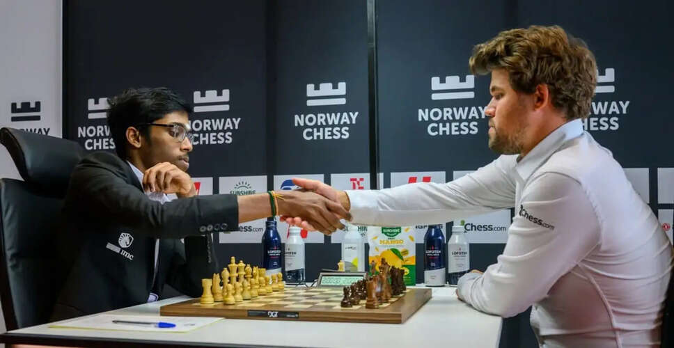 Praggnanandhaa Triumphs Over Carlsen in Norway Chess Tournament