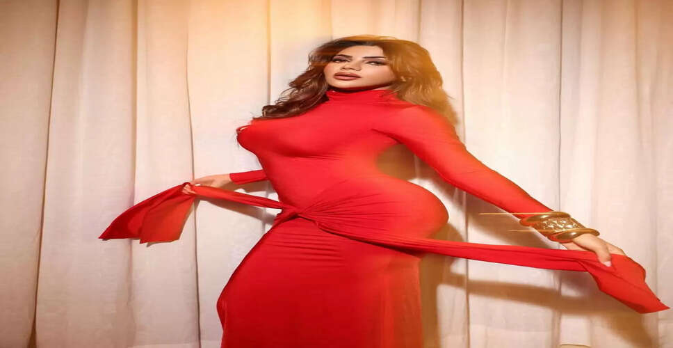 Nikki Tamboli Stuns in a Fiery Red Bodycon Dress