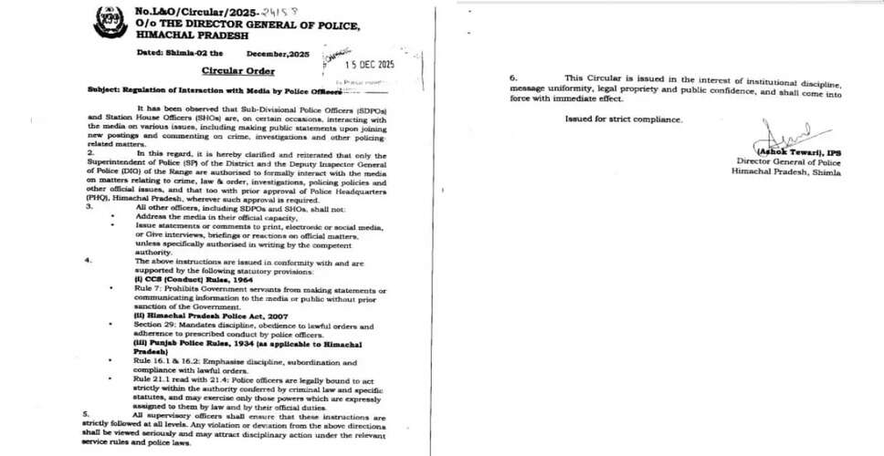 Himachal Pradesh Police Enforces New Media Communication Rules