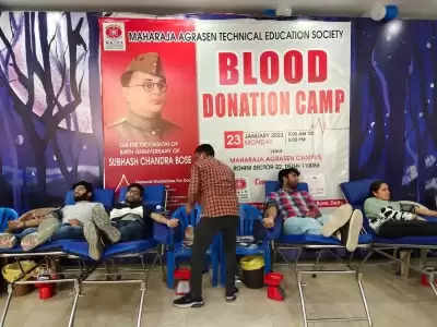 500 engineering students donate blood on Netaji's birthday