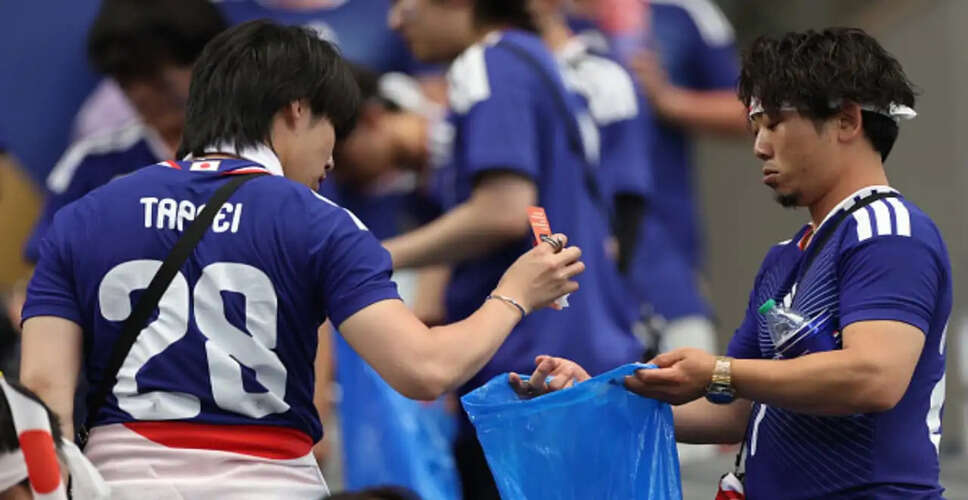 Japanese Football Fans Continue Tradition of Cleaning Stadiums After Matches