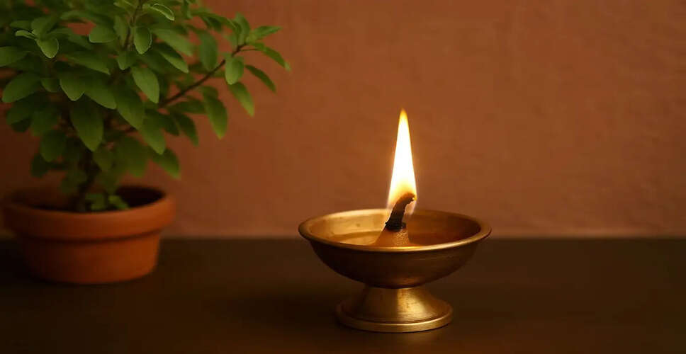 The Sacred Ritual of Lighting a Lamp by the Tulsi Plant