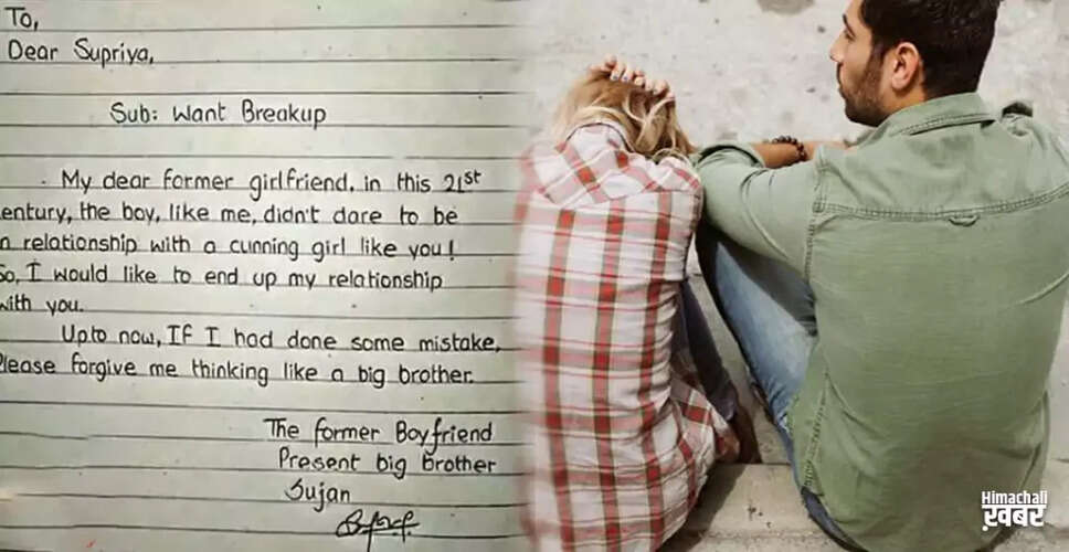 Hilarious Breakup Letter Goes Viral on Social Media