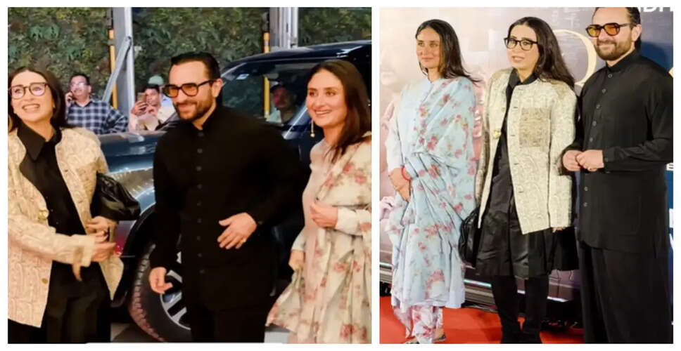 Karisma Kapoor Shines at 'Brown' Screening with Saif and Kareena