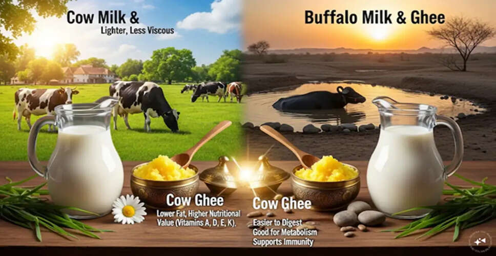 Comparing Cow and Buffalo Milk: Which is Healthier and Yields More Ghee?