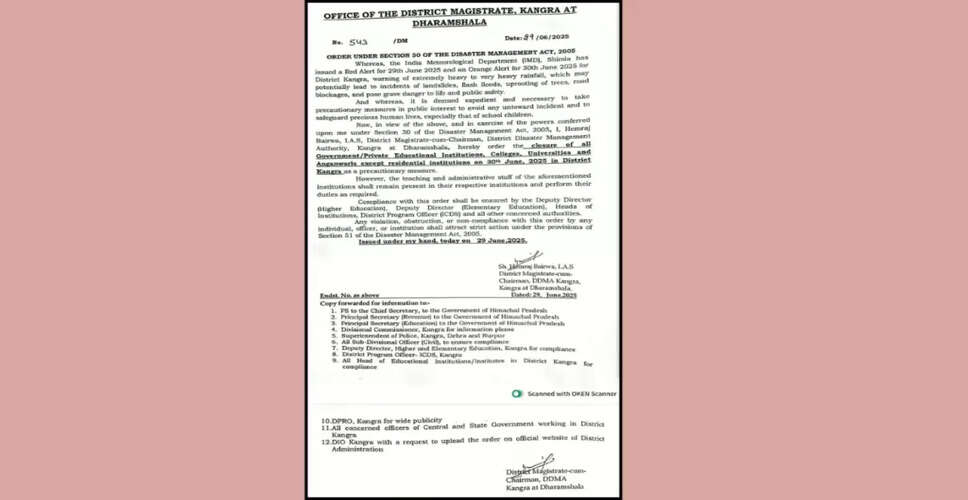 Himachal Pradesh Schools Closed Amid Red Alert for Heavy Rainfall