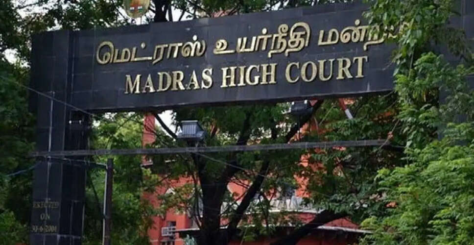 Madras High Court Issues Interim Order on Tamil Nadu Assembly Election Dispute