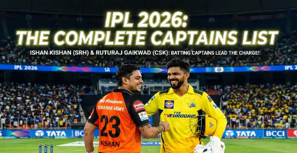 IPL 2026: Complete List of Captains and Team Updates