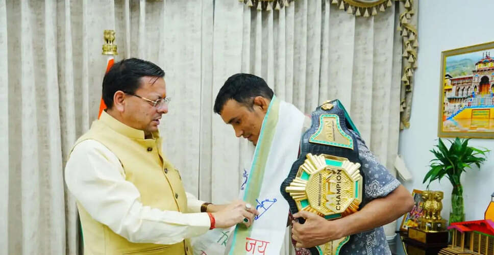 Uttarakhand CM Honors MMA Champion Digambar Singh Rawat