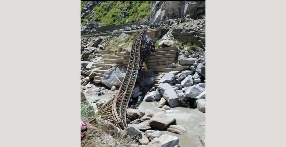 Narrow Escape in Kinnaur as Truck Gets Stuck on Damaged Bridge