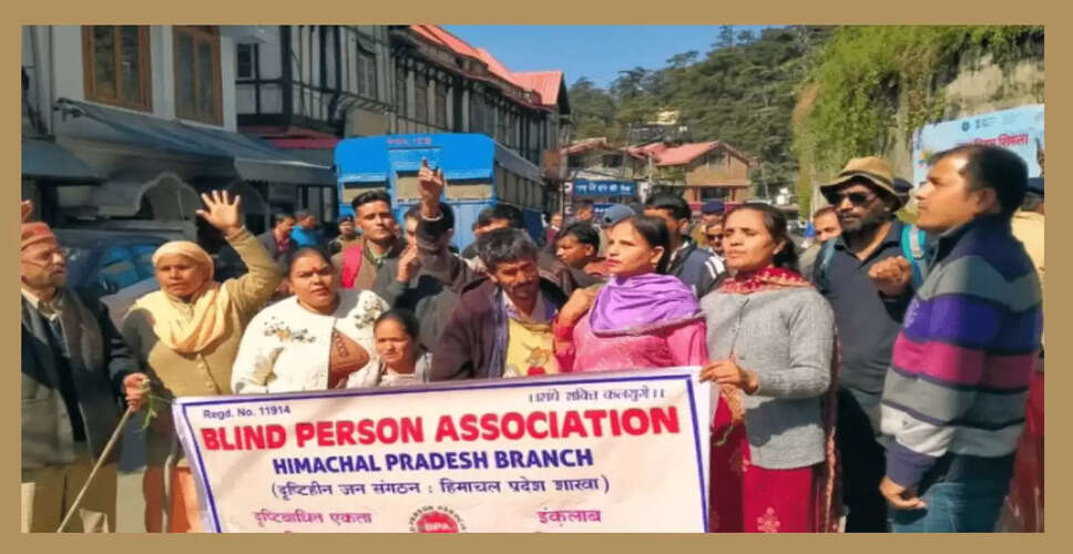 Visually Impaired Protesters Block Traffic in Shimla After 804 Days of Agitation