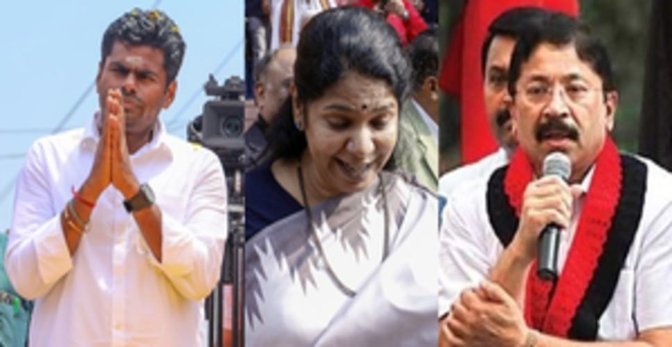 DMK-led INDIA bloc leads in TN; Kanimozhi, Dayanidhi Maran leads, Annamalai trials