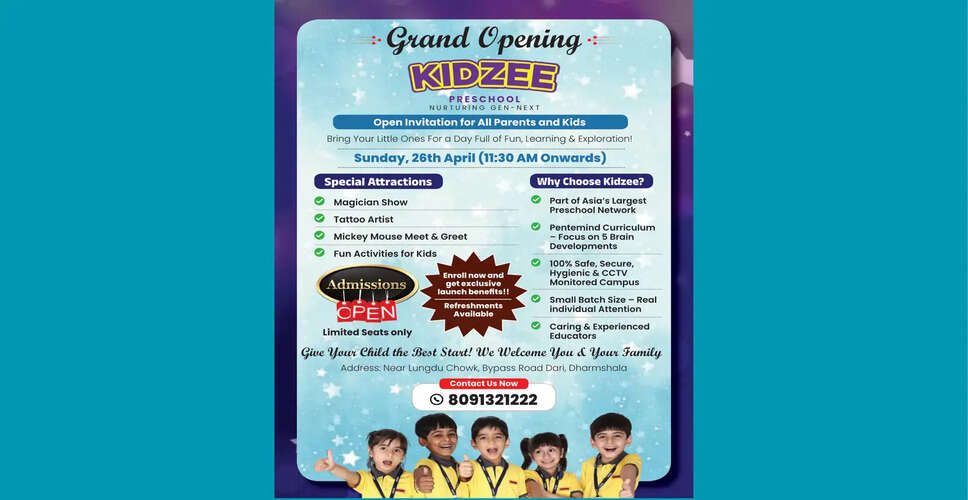 Exciting Launch of Kidzee Preschool in Dharamshala