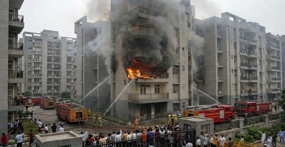 Massive Fire Erupts in Ghaziabad Residential Building, Rescue Operations Underway