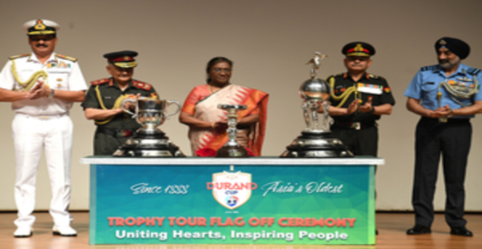 President Murmu unveils iconic Durand Cup Trophy