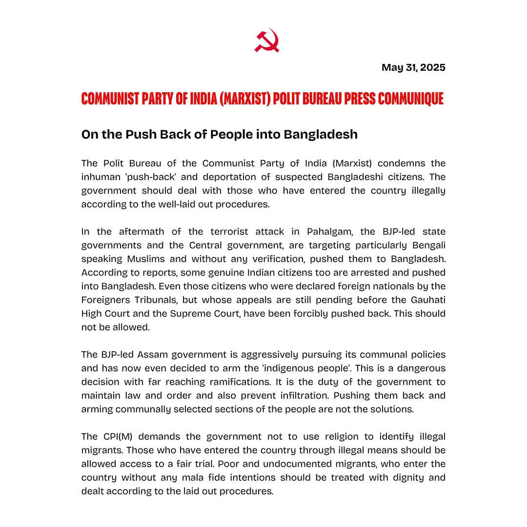 CPI(M) Raises Concerns Over Targeting of Bengali-Speaking Muslims